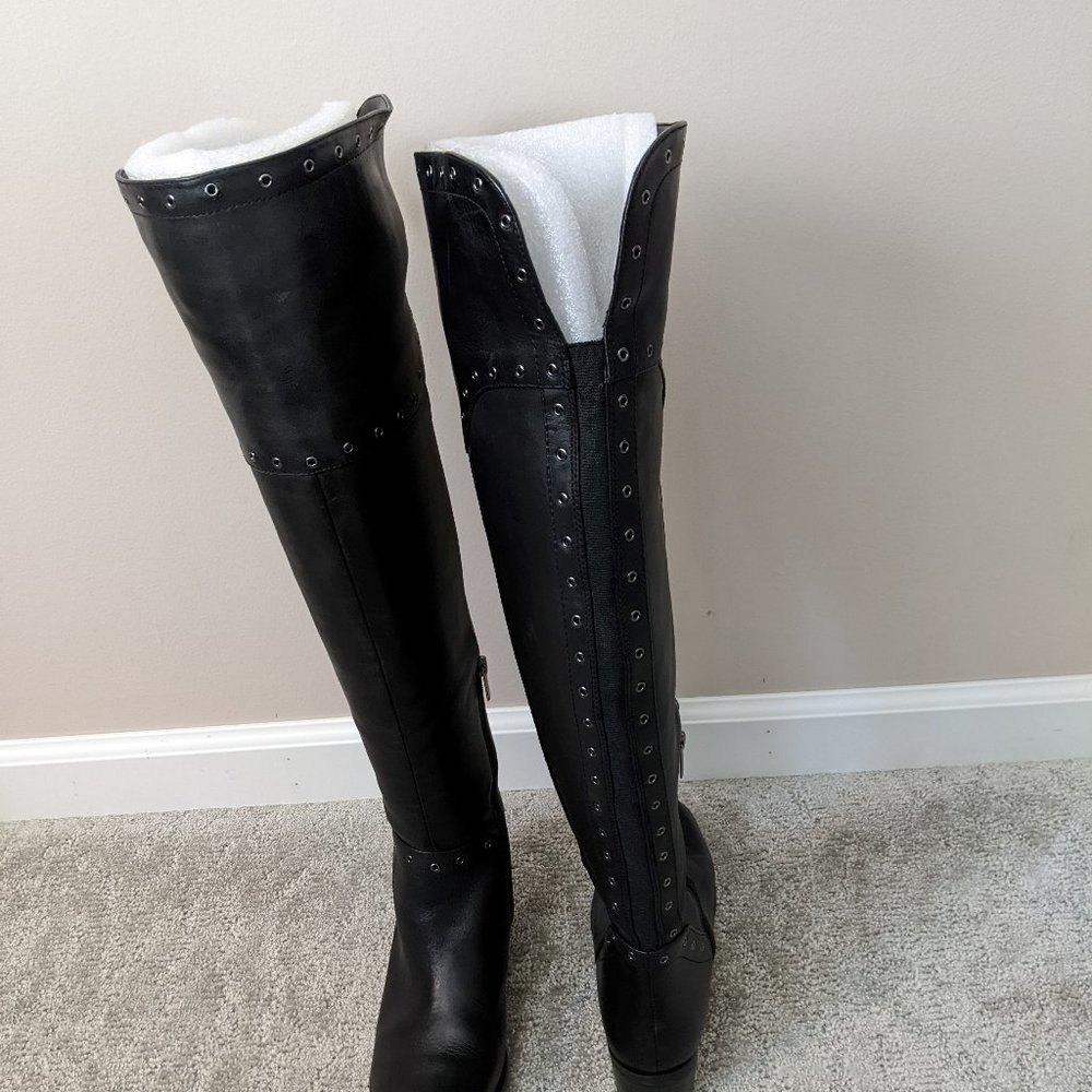 Black Leather Boots, wide calf